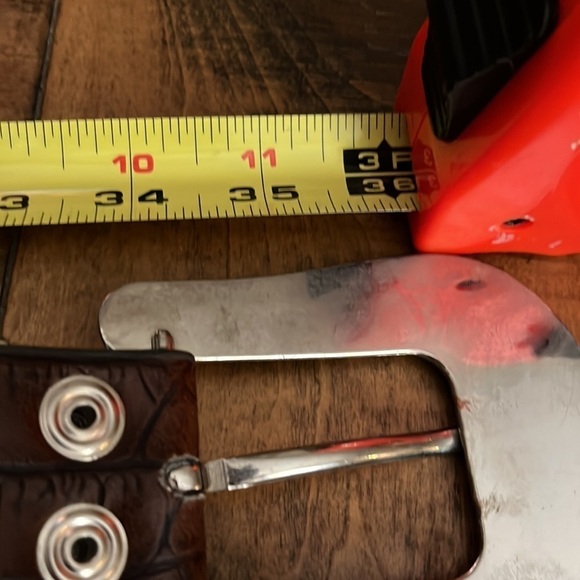 WESTERN leather rhinestone belt, measure 35” from last hole on belt to prong - Picture 6 of 8